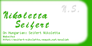 nikoletta seifert business card
